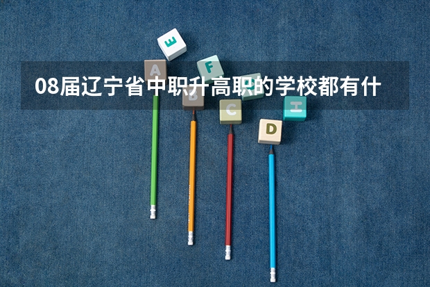 08届辽宁省中职升高职的学校都有什么学校?